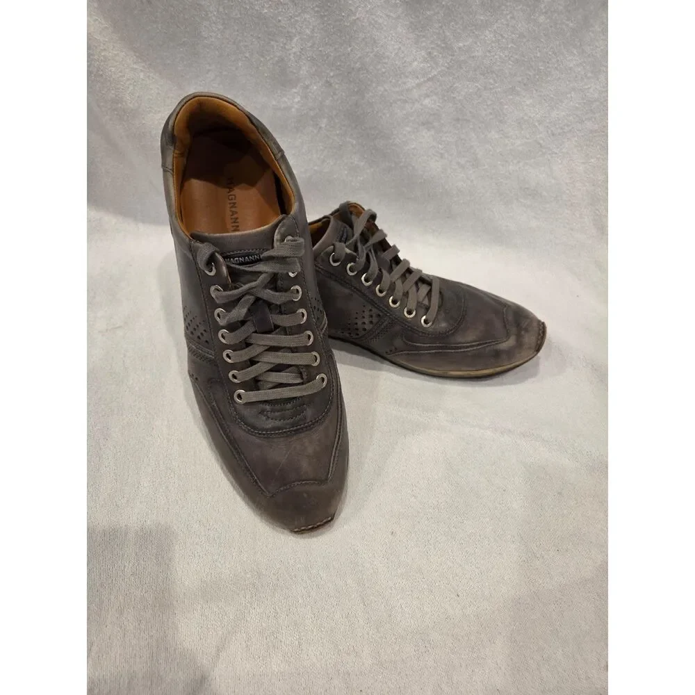 Magnanni Cristian Men's Gray Leather Casual Dress Sneaker Shoes Sz 9.5